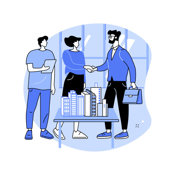 房地产投资销售孤立卡通矢量插图。图片下载