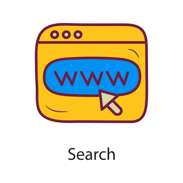 搜索填充轮廓图标设计插图。数据符号在白色背景EPS 10文件图片下载