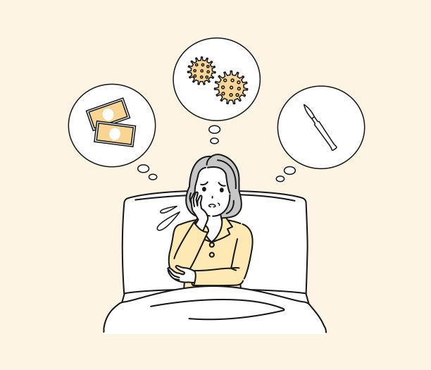 中年妇女在医院里忧心忡忡图片下载