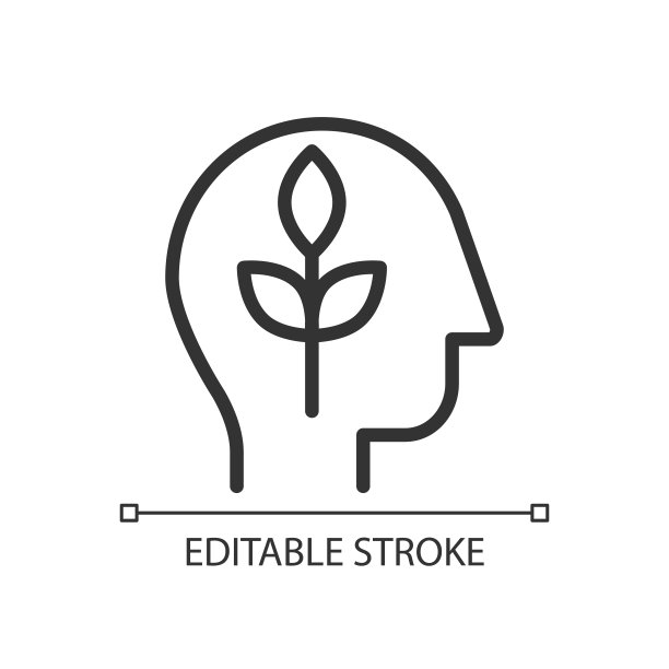 心理健康像素完美线性图标图片下载