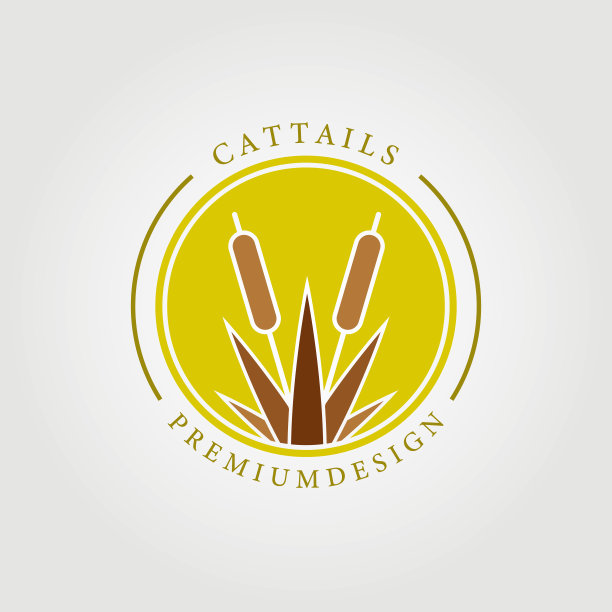 香蒲符号香蒲矢量插图设计图形模板着色概念图片下载