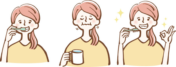 刷牙的女人Sukkiri插画图片下载