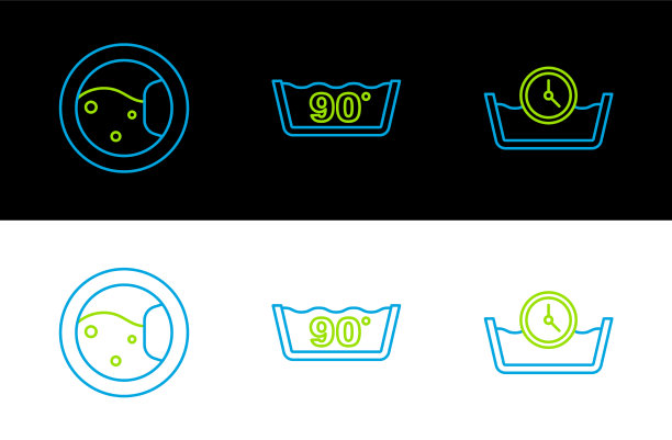 设置线时间洗衣机和温度图标图片下载
