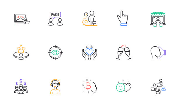 点击手握心和市场买家线图标图片下载