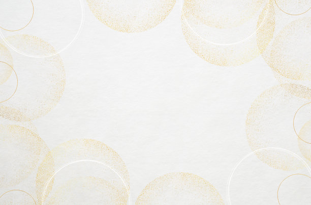 白色日本“washi”纸质地与经典的金色图案图片下载