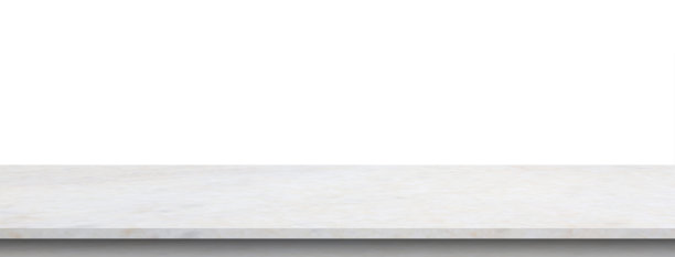 白色大理石石材桌面隔离在白色背景的产品展示图片下载