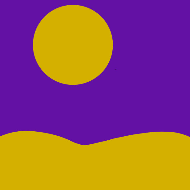 月亮和夜晚山脉的简单设计。艺术和纹理概念。图片下载