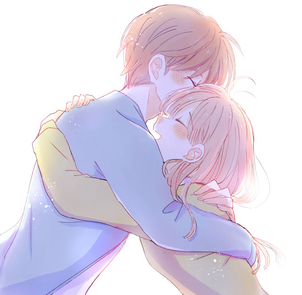 男人和女人拥抱的插图图片下载