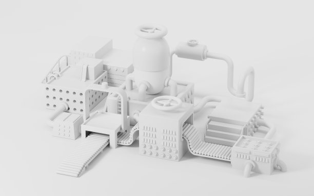 空舞台在工厂的形状，舞台和装配线，3d渲染。图片下载