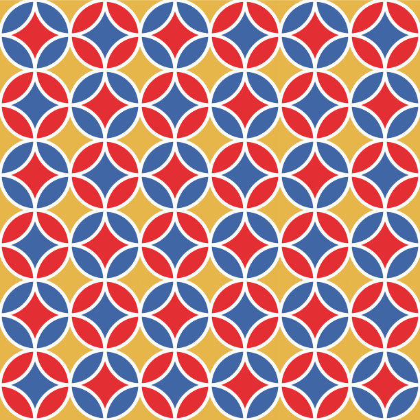 日本星圆图案矢量无缝模式图片下载