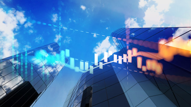 智慧城市与网络世界的数字景观。三维演示图片下载