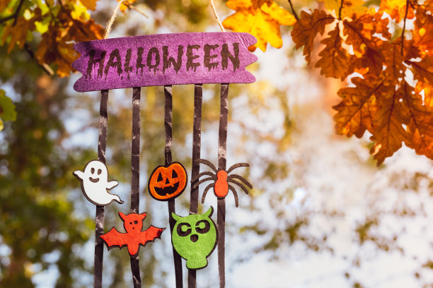 万圣节喜庆的花环或横幅图片下载