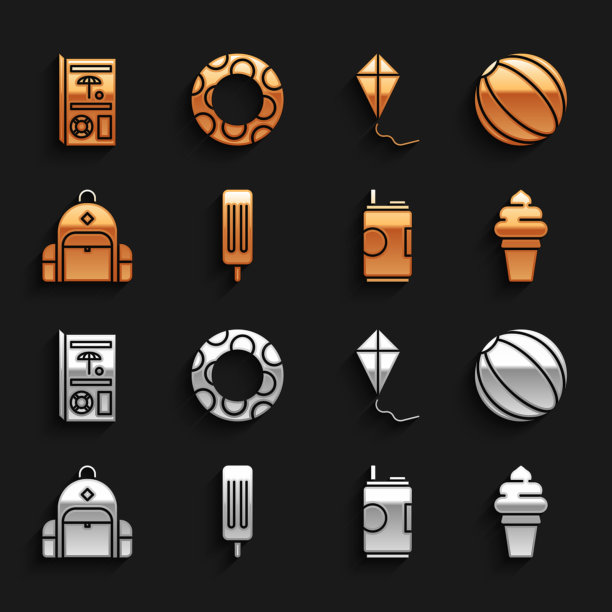 把冰淇淋沙滩球放在华夫蛋筒苏打里图片下载