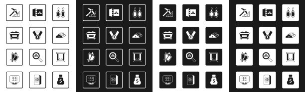 套耳环金牌矿山车与黄金图片下载