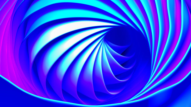 一个抽象的蓝色蝴蝶结(3d渲染)图片下载