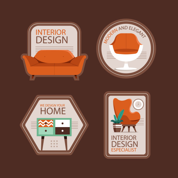 手绘室内设计标签图片下载