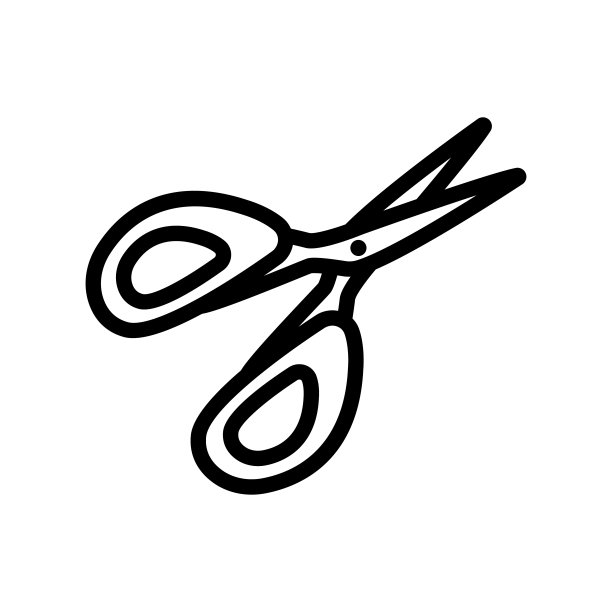 剪刀图标。办公工具。该图标可用于应用程序图标，网页图标，信息图表。在各种类型的纸上打印。可编辑的中风。设计模板向量图片下载