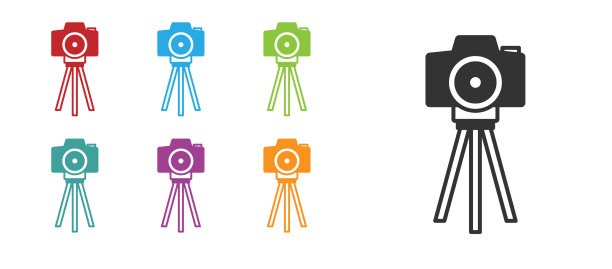 黑色照片相机图标隔离在白色上图片下载