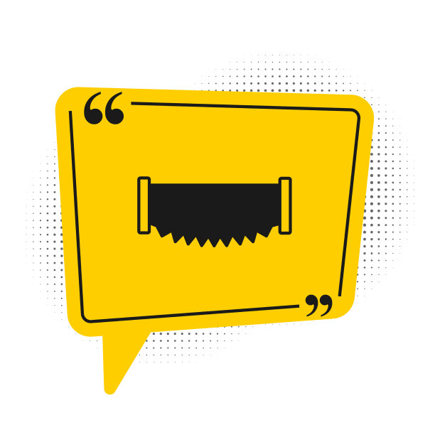 黑色双手锯图标孤立在白色上图片下载