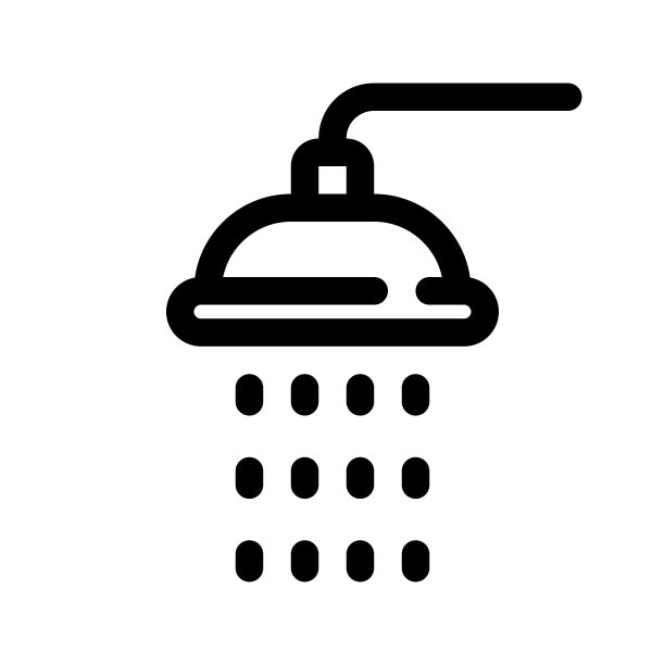 淋浴轮廓图标。矢量图形图片下载