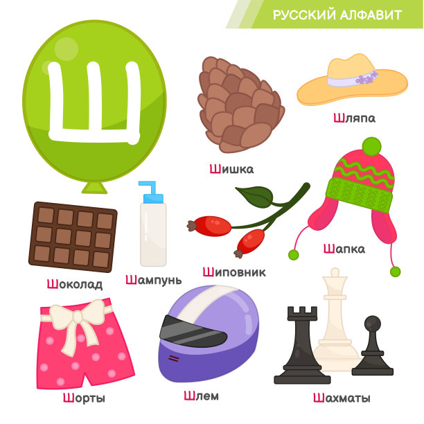 矢量教育材料俄语字母表图片下载