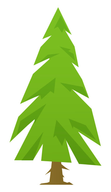针叶常青树-现代平面设计风格的孤立形象图片下载