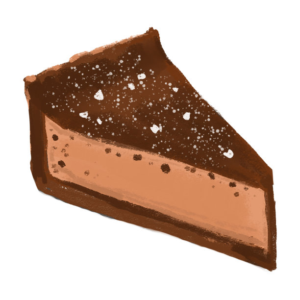 巧克力馅饼。水彩手绘插图。隔离在白色背景。图片下载