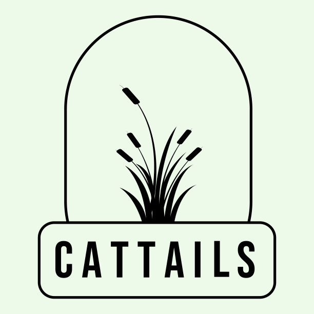 香蒲设计极简复古线图片下载