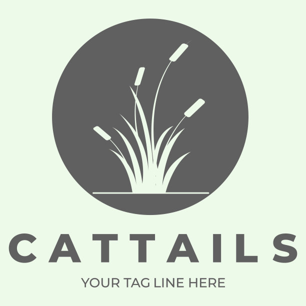 香蒲设计极简复古线艺术矢量图片下载