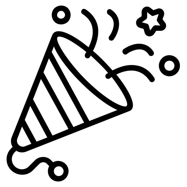 烟花的象征，圣诞节和庆祝活动。大纲符号集合。可编辑的矢量设计图片下载