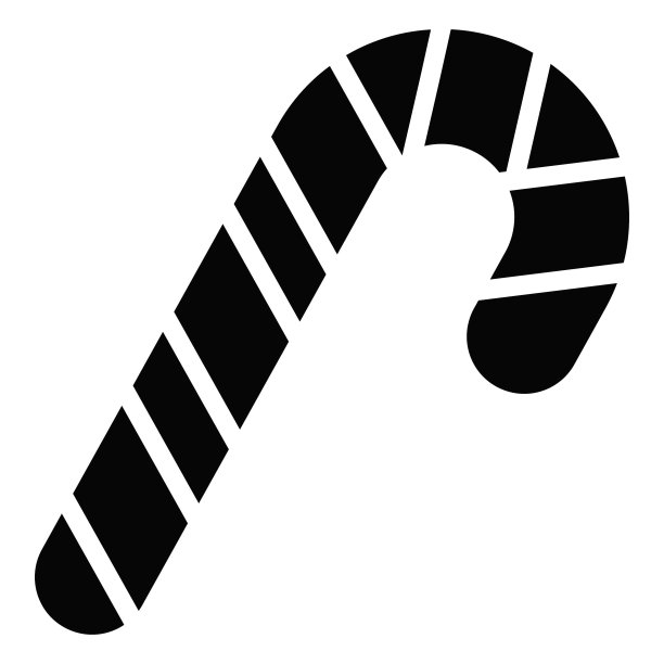 糖果手杖图标，圣诞节和庆祝活动。字形符号集合。可编辑的矢量设计图片下载