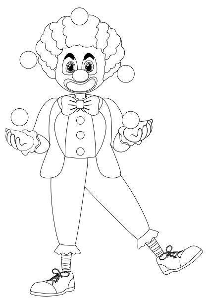 小丑黑白涂鸦人物图片下载