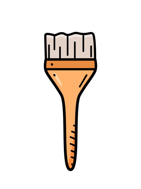 刷涂鸦修复工具，矢量卡通插图，隔离在白色。图片下载