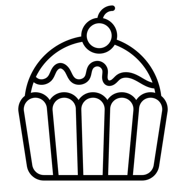 杯蛋糕图标，圣诞节和庆祝活动。大纲符号集合。可编辑的矢量设计图片下载