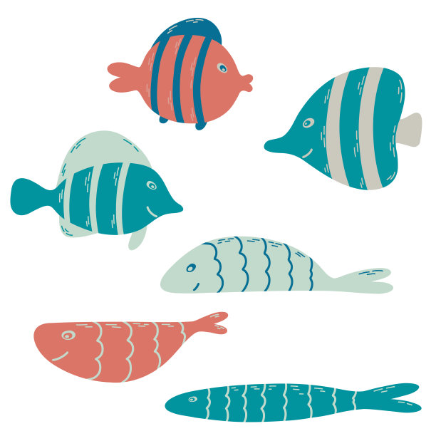 孤立的可爱海鱼图片下载