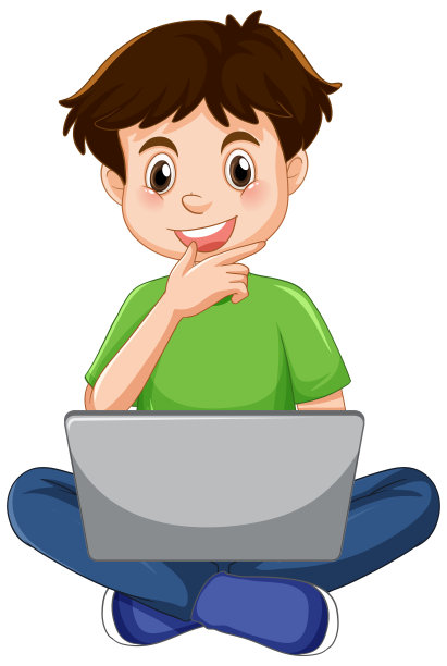 一个男人用笔记本电脑画漫画图片下载