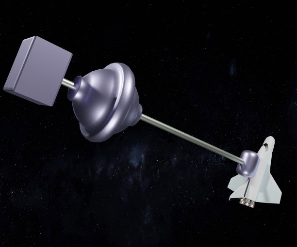 天钩是一个沉重的轨道空间站，它与一根向下延伸到地球上层大气的电缆相连图片下载