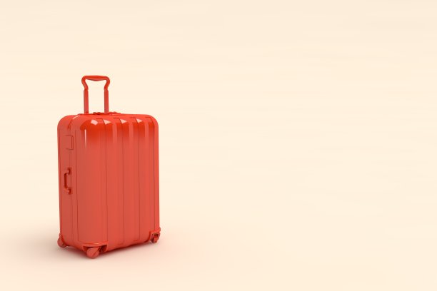 白色背景的红色旅行箱图片下载