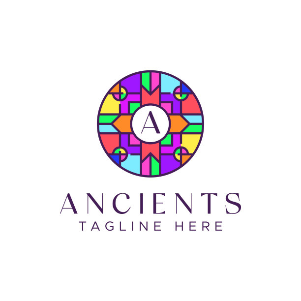 几何标志初始在圆形框架与民族概念和色彩。地砖陶瓷装饰复古抽象插画。图片下载