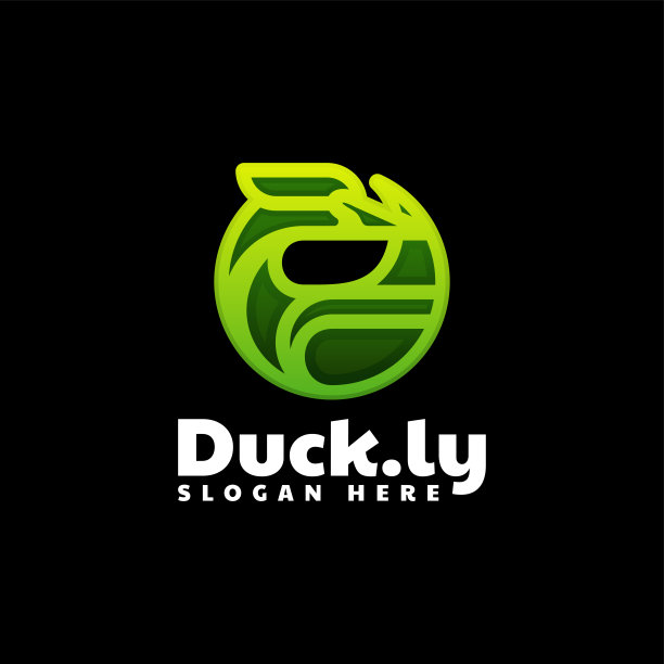 矢量插图蓝色鸭子渐变线艺术风格图片下载