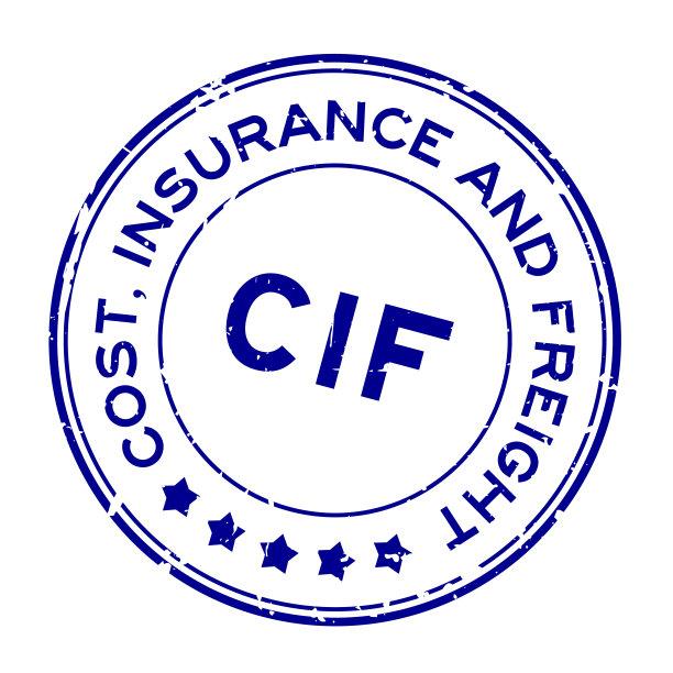 蓝色CIF成本，保险和运费字圆形橡胶印章印章在白色背景图片下载