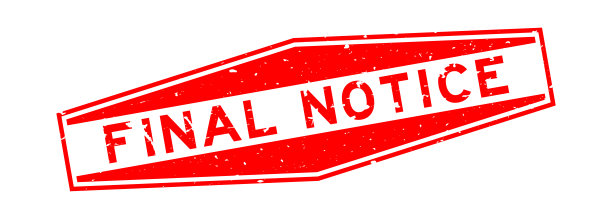 垃圾红色最后通知字六边形橡胶印章邮票在白色背景图片下载