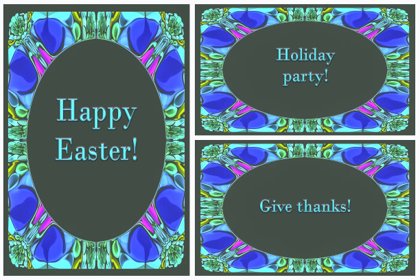 一组模板，一个彩色边框，一个三维装饰，一个放置文本的地方，一个邀请，紫丁香，紫色，蓝色，绿色背景图片下载