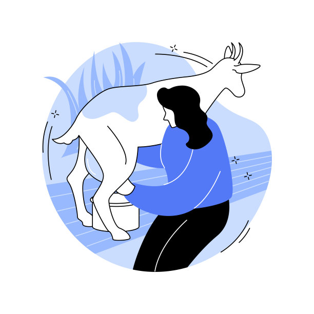 有机羊奶孤立卡通矢量插图。图片下载