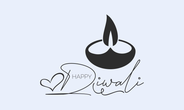 排灯节快乐文化书法设计理念配灯。节日设计矢量插图。图片下载