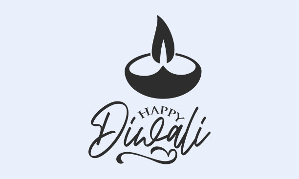 排灯节快乐书法信设计概念。节日设计矢量与排灯节灯。图片下载