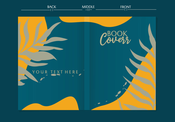 漂亮的书封面套装。棕榈叶美学波西米亚设计。用于笔记本、计划表、小册子、书籍、目录、卡片、邀请函等。图片下载