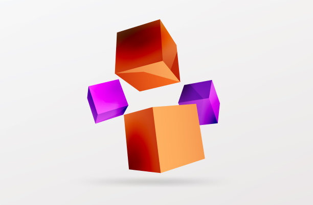 3d立方体抽象背景组成图片下载