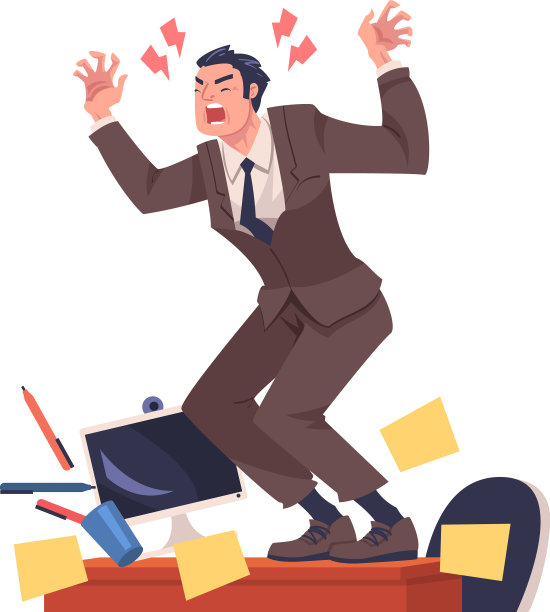 一脸凶相的暴怒男子办公室职员图片下载