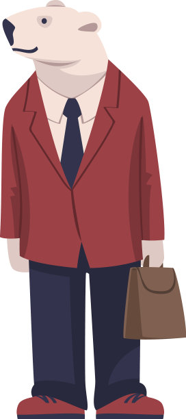 北极熊作为动物办公室的员工穿着图片下载